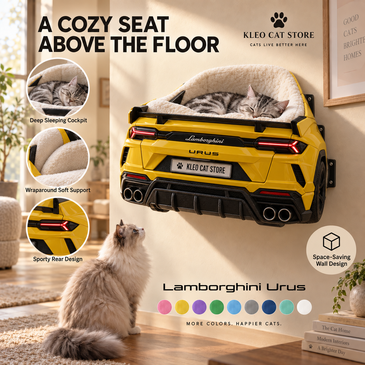 Kleo Ride™ – Premium Wall-Mounted Car Bed for Cats | Pre-Order