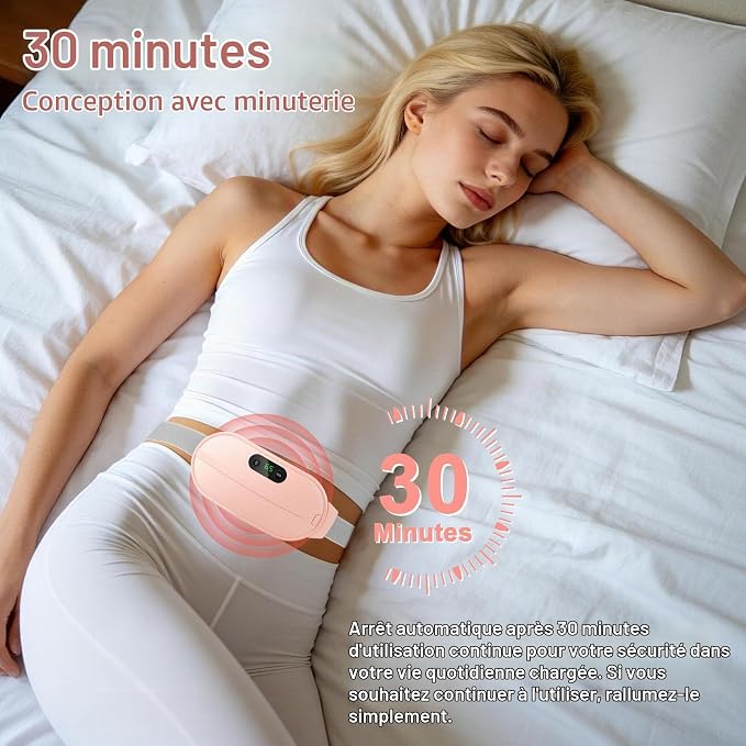 Ceinture Chauffante Menstruelle 2-en-1 – Chaleur & Massage