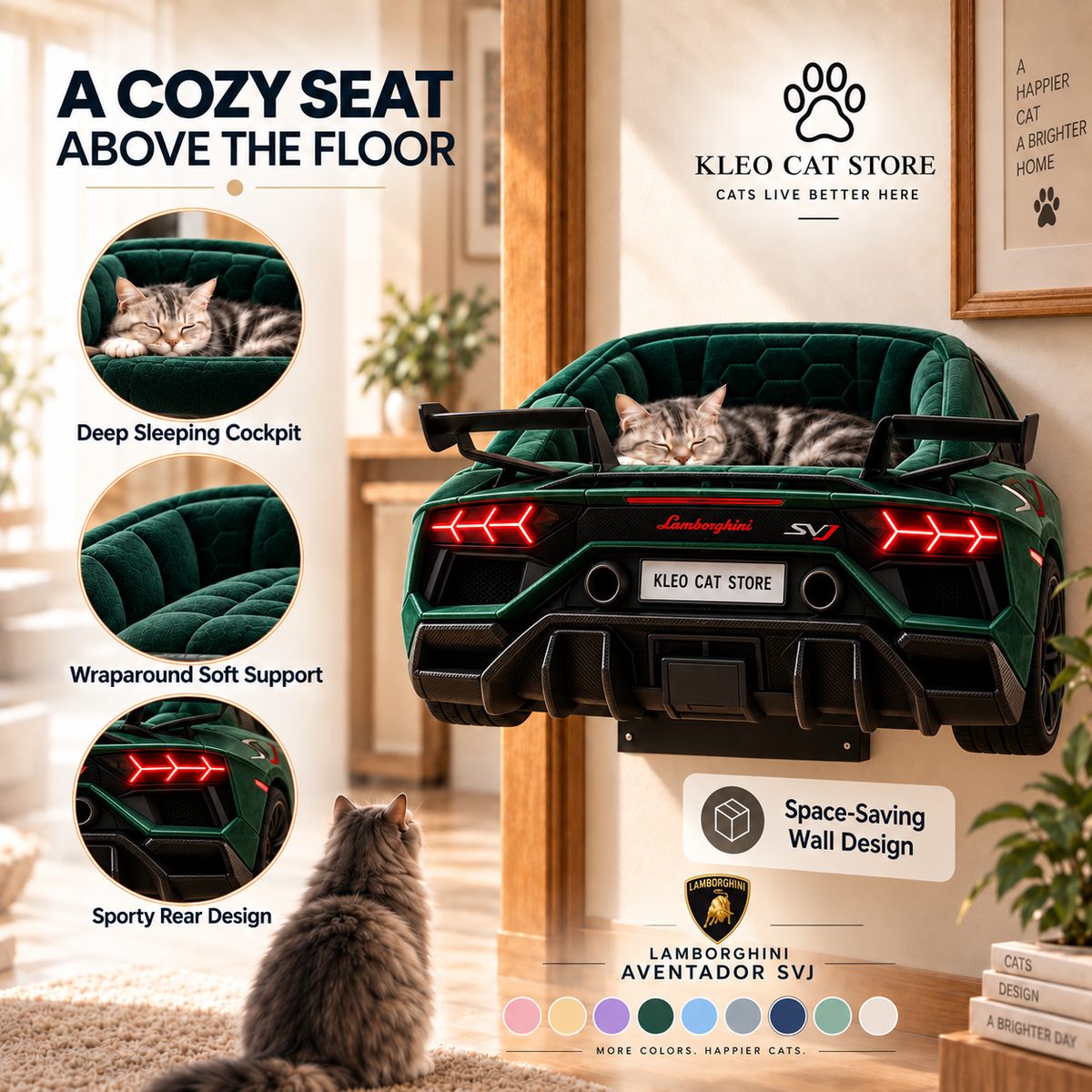 Kleo Ride™ – Premium Wall-Mounted Car Bed for Cats | Pre-Order